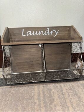 Rustic Brown 'Laundry' Wall Display Shelf